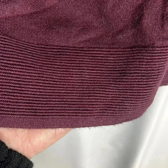 Evolution Womens Cardigan Burgundy S Open Front Long Lines 3/4 Sleeves w/Buttons - Picture 6 of 12